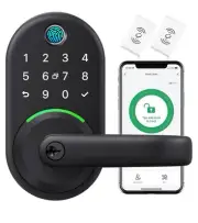 Smart Door Handle Lock with Keypad：Yamiry Fingerprint Lock - Keyless Entry Door