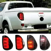 Pair LED Tail Lights For Mitsubishi L200 Triton 2005-2014 Rear Brake Lamps Smoke