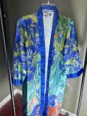 Van Gogh Irises Kimono Robe Galleria Enterprises Style 41006 Size M NWT/ No Tie