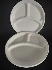Set of 4 CORELLE Vitrelle Winter Frost White 10.25" Divided Dinner Plates, NEW