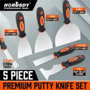 5Pc Stainless Steel Putty Knife Set Joint Knife Wall Scraper Paint Clean Blade