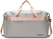 Large Capacity Travel Bag Portable Dry Wet Separation Fitness Bag Men's Diagonal Training Bag Fashion Yoga Bag-Grey