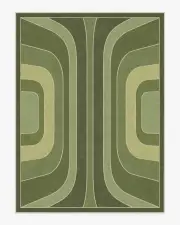 275' x 365' | Machine Washable Runner Rug | Kid & Pet Friendly | Indoor Rug | Paradox Green Flatwoven Rug by Jonathan Adler | Ruggable