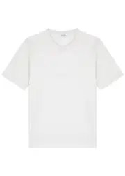 Saint Laurent Logo-embroidered Cotton T-shirt - Ecru - S (UK8-10 / S) S (UK8-10 / S)