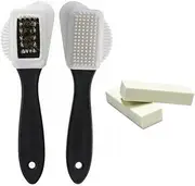 THJOPOKEEL Suede & Nubuck Leather 4 Way Cleaning Caring Brush Shoe & Boots Cleaner Essential Kit with Extra 2 Erasers