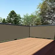 TANG 3' x 50' Brown Residential Commercial Privacy Deck Fence Screen 200 GSM Weather Resistant Outdoor Protection Fencing Net for Balcony Verandah Porch Patio Pool Backyard Rails