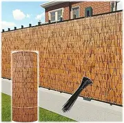Natural Reed Fencing,Bamboo Privacy Fencing,Bamboo Fence Rolls 2.3-4.6 Feet High,for Backyard, Patio, Garden Reed Screening,Fencing Decorative,Easy Assembly (Size : 120x500cm/3.9x16.4ft)