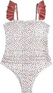 [Generic] Swim Top Bra Ruffle Swimsuit Light Coffee Color Label Polka Dot Women's Beachwear His Hers Swim Suits