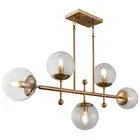 Elijah Pendant Lighting Fixture on Cast Iron Finished in Brass