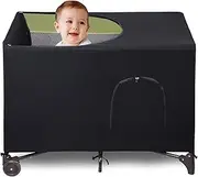 Crib Tent Cover Portable Crib Blackout Cover Crib Shade Canopy with Safety Vents Crib Tent Cover Breathable Baby Darkening Cover Tent for Indoor or Outdoor Portable to Sleeping or Play