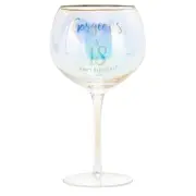 Birthday Gin Glass with Holographic / Iridescent Wording - Gorgeous at 18