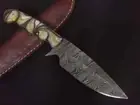 Custom 9.5" Handmade Damascus Steel Skinner Knife with Resin Handle and Sheath