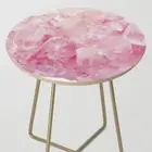 Round Shape Epoxy Coffee Table Top Rose Quartz Stone Sofa Table for Home Decor