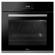 Haier 60cm Pyrolytic Self-Cleaning Oven with Rotisserie Probe - Black/Stainless Steel