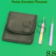 Rainbow Color 3d Eyelash Extension Tweezers A Type Straight + Semi Angled