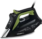 Rowenta DW6330 Eco Intelligence Steam Iron | 2500 Watt | Cont. Steam Release: 45 g/min | Steam Boost: 180 g/min | Microsteam400 HD 3De Laser Soleplate | Anti-Drip Function | Black/Green