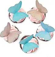 48PCS Edible Wafer Paper Butterfly Cupcake Topper Cake Decoration for Wedding Birthday Baby Shower Party Supplies Food Decoration (Mix Colors)