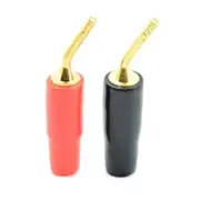 Gold-plated Banana Plugs Adapter Wire Cable Connector Bent Pin Plug