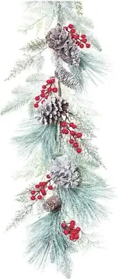 Melrose Frosted Berry and Pine Artificial Christmas Garland - 6' x 13" - Unlit