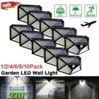 4/8X 100LED Solar Powered PIR Motion Sensor Light Garden Outdoor Security Lights