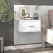 Wall-Mounted Bedside Cabinet White Bedroom Storage