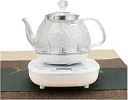 Textured Glass Electric Kettle Bottom Water Teapot Touch Button Hot Water Dispensers for Kitchen Smart Insulation Household Tea Coffee Boiling Water (A) lofty ambition KeYJ