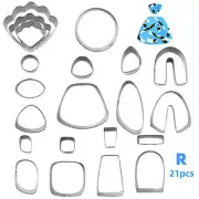 21pcs Stainless Steel Polymer Clay Cutters Set Earring Jewelry Cutting Mold Tool