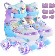 Kids Roller Skates, Adjustable Size Girl Roller Skates for Kids Beginner, Toddle