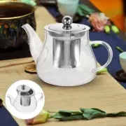 400 Ml Stainless Steel Teapot Clear Kettle with Infuser Glass Teaware