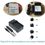 Battery /Charger for Ordro DDV-5600HD DDV-V8 DDVV8 PLUS HDV-A20 HDV-D328 HDVZ20