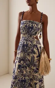 [Johanna Ortiz] Harmony Cutout Cotton-Blend Midi Dress
