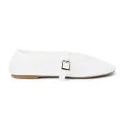 COCONUTS by Matisse Nolita Perforated Mary Jane Ballet Womens White Flats Casua