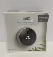 Google Nest 3rd Gen Learning Thermostat T3007ES Stainless Steel/Read
