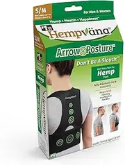 Hempvana Arrow Posture - Fully Adjustable Posture Support & Posture Corrector for Upper Body - Helps Correct Slouching, Text Neck and Hunching Over (S/M)
