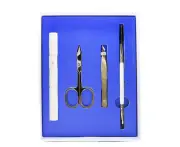 Eyeko Brow Grooming Kit: Brow Brush & Spoolie + Scissors + Tweezers + Brow Razor + Pouch 4pcs+1bag