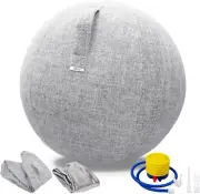Exercise Ball Chair with Fabric Cover, Pilates Yoga Ball Chair for Home Office D