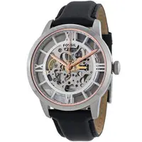 在飛比找蝦皮購物優惠-FOSSIL 42mm 手錶 機械錶 皮帶 黑色錶帶 縷空 
