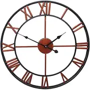 Outdoor Garden Wall Clock, Retro Roman Silent Wall Clock Garden Clocks Outdoor Waterproof Iron Art Ornaments Outside Clock Outdoor Wall Clock Indoor Outdoor Decoration Metal 40cm R