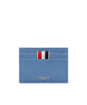 4-Bar Rose-embroidered leather cardholder One size Blue