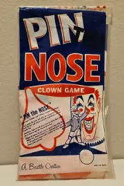 Vintage Beistle Pin the Nose Clown Party Game Blindfolds and Noses Included