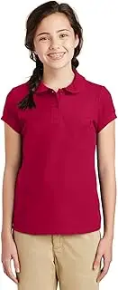 [Port Authority] Girls Silk Touch™ Peter Pan Collar Polo. YG503 Red XS
