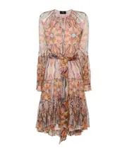 Etro Abstract Printed Chiffon Midi Dress IT40,IT42 Nude