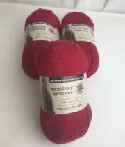 Lot of 3 Loops & Threads Yarn Skeins Red Cherry #01436 100% Acrylic 4.5Oz each