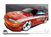 Bathurst Legends 1992 NISSAN SKYLINE BNR32 GT-R RICHARDS / SKAIFE A2 FRAMED PRIN