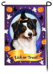 Australian Shepherd Halloween Howls Garden Flag