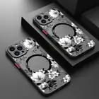 Case For iPhone 16 15 14 Pro Max 13 Magsafe Flower ShockProof Hard Hybrid Cover
