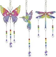 5D Diamond Painting Toys Wind Chimes， Rhinestone Wind Chime Crystal Light Catching Hanging Pendant Crafts Decor