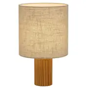 Inwood Contemporary Table Desk Lamp Light Wood Fabric Pine Cream Wood Tones