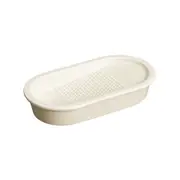 Kinto Taku 12.5x6.5cm Porcelain Oval Ginger Grater Garlic/Cheese Mincer White
