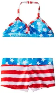 Jantzen Little Girls Red White Blue Patriotic Americana Swimsuit Bikini Sz 4 NEW